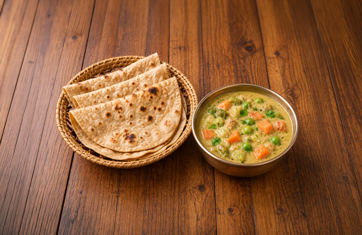 Chappathi + Vegetable Gravy