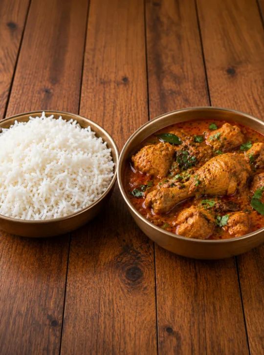 Chicken Kuzhambu + White Rice