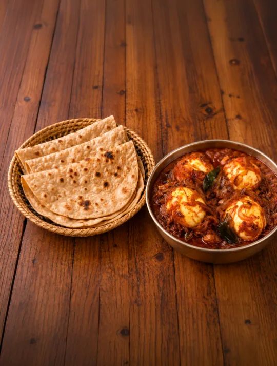 Kerala Egg Roast + Chappathi