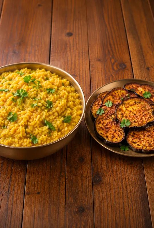 Khichuri + Begun Bhaja