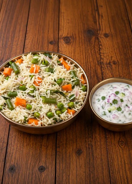 Veg Pulao + Raita